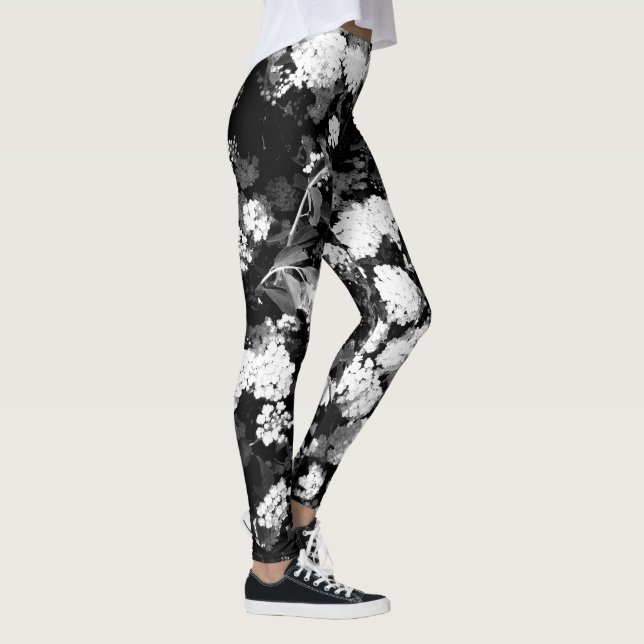 Legging Flores - preto e branco (Direita)