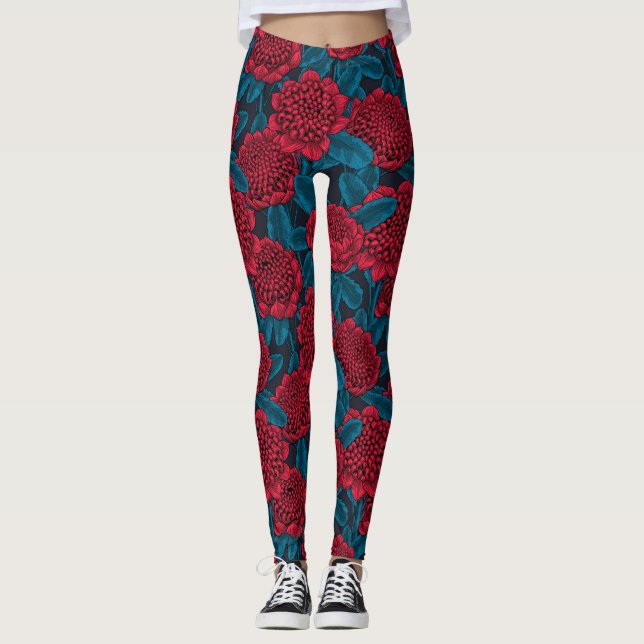 Legging Flores Red Waratah (Frente)