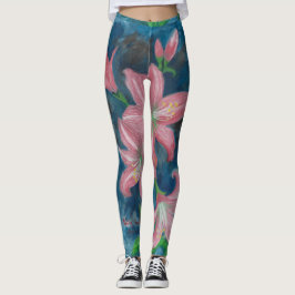 Legging flores rosa amarillis