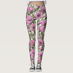 Legging Flores rosa Cosmos