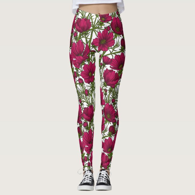 Legging Flores rosa Cosmos (Frente)