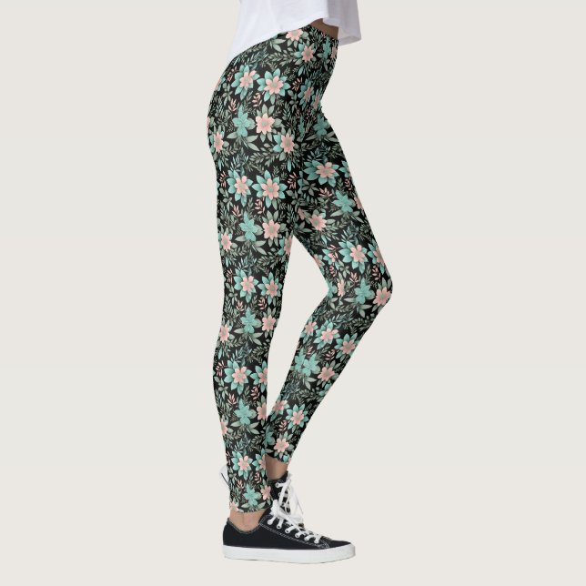 Legging Flores Rosa e Aqua Cuta (Direita)