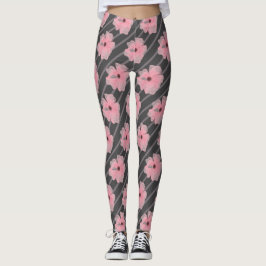 Legging Flores Rosa E Pernas De Estirpes