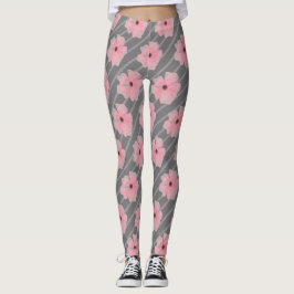 Legging Flores Rosa E Pernas De Estirpes
