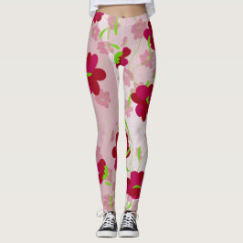 Legging Flores rosa e vermelha - Floral