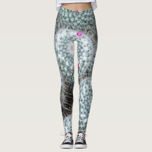 Legging Flores Rosa Pequenas Plantas De Cactus