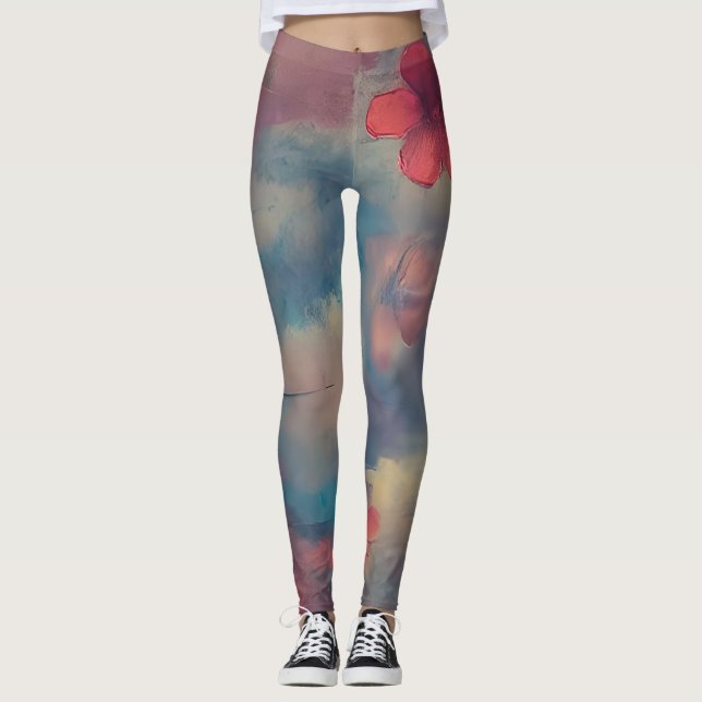 Legging Flores rosa suave (Frente)
