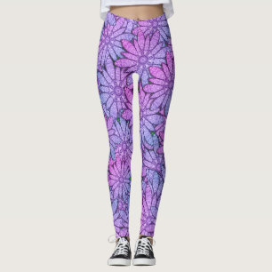 Legging Flores roxas divertidas