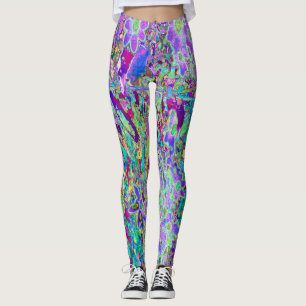 Legging Flores roxas e cor-de-Abstrato Trippy