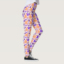 Legging Flores Roxas E Laranja