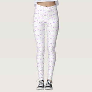 Legging Flores Roxas Lilás, Impressão Floral Pequeno Pas
