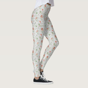 Legging Flores Selvagens Em Prata Gingham