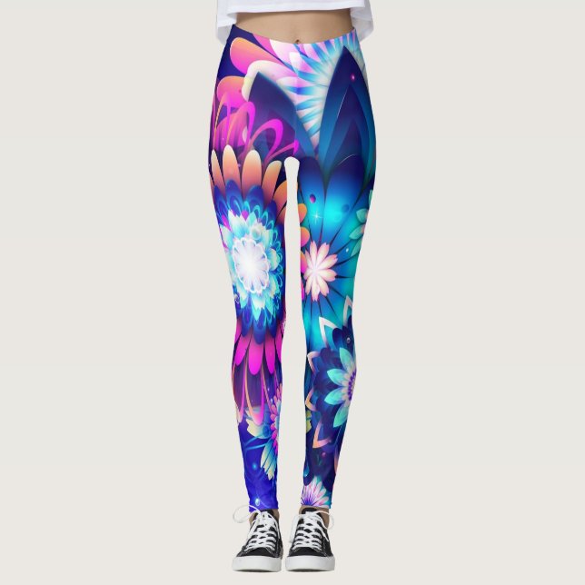 Legging Flores selvagens neon (Frente)