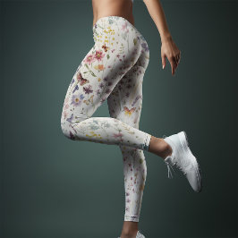 Legging Flores selvagens Yoga Whimsical Watercolor