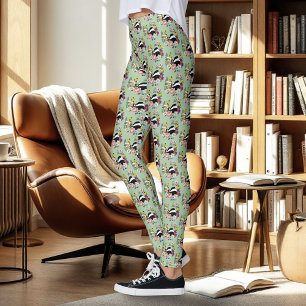 Legging Flores Silvestres de Texugo da Floresta Cogumelos