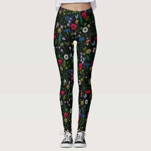 Legging Flores silvestres em preto