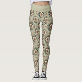 Legging Flores sobre Salvia