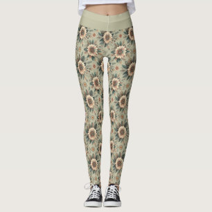Legging Flores sobre Salvia