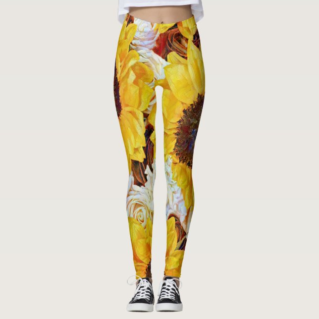 Legging Flores solares e Rosas (Frente)