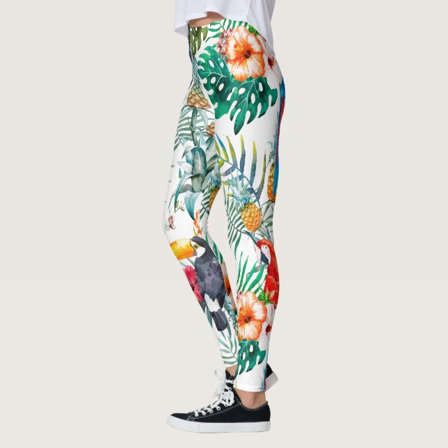 Legging Flores tropicais e tucano (Esquerda)