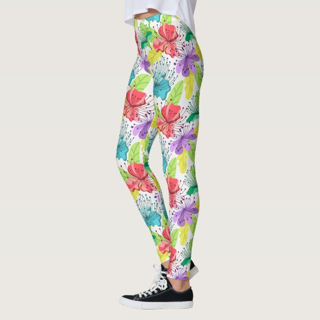 Legging Flores tropicais, padrão sem costura (Esquerda)