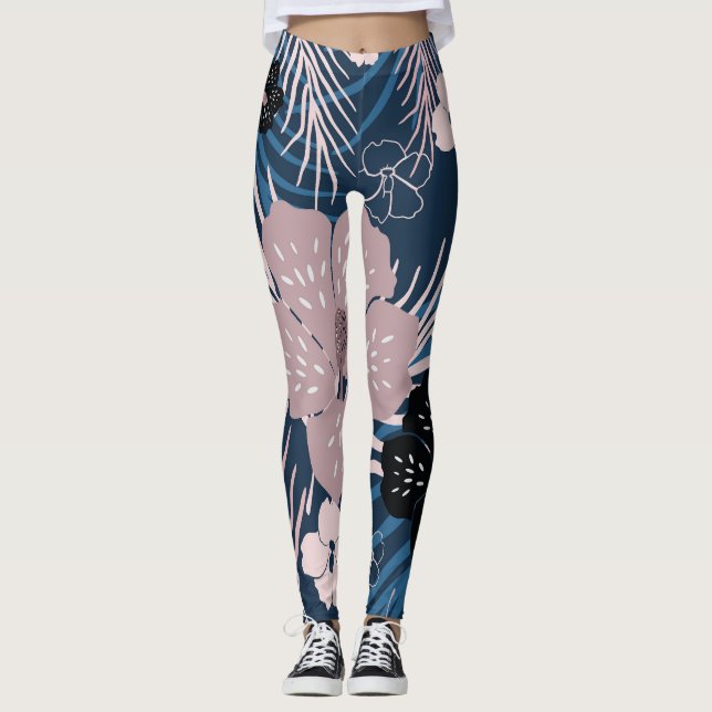 Legging Flores Tropicais Palm Deixa Textura (Frente)