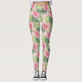 Legging Flores Tropicais Rosa