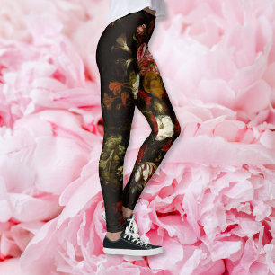 Legging Flores Vintage Floral Art Na moda Fashion Yoga