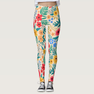 Legging Flores Vintage, Pequenas Coloridas.