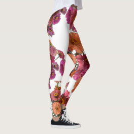 Legging Flores Zinnia Buquê Maureen Girard Colorida