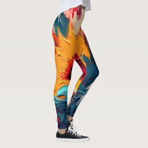 Legging Florescimento Radiante – Expressão Floral Abstrata