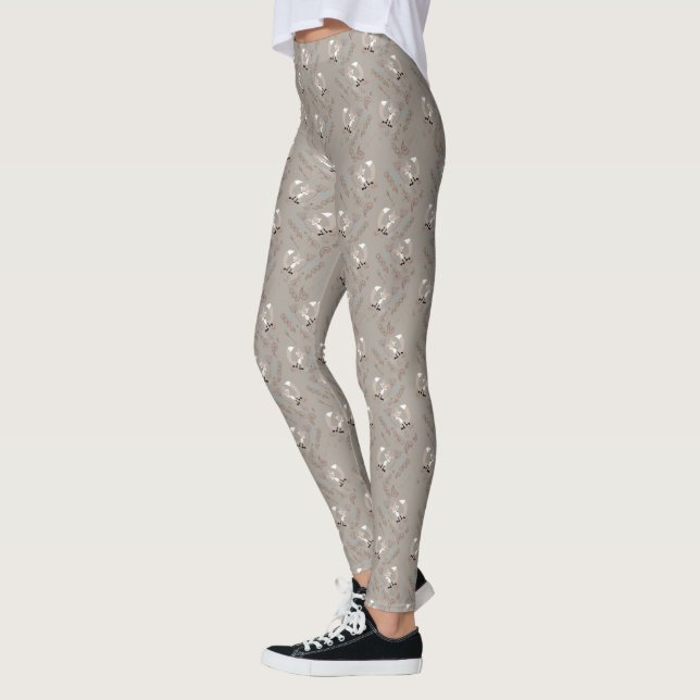 Legging Floresta Animal Fox Acorn Padrão Floral (Esquerda)