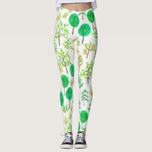 Legging Floresta aquarela no estilo de rabisco