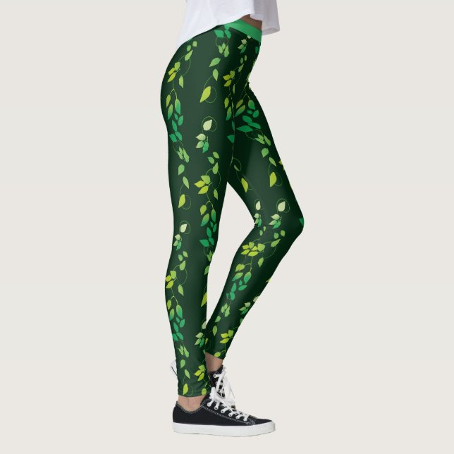 Legging Floresta Botânica primavera Verde-Ivy, Gema Verde (Direita)