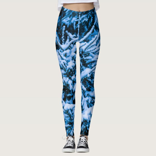 Legging Floresta de Natal Branco (Frente)