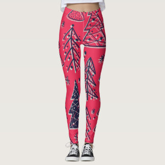Legging Floresta de Natal: Papel de Wallpaper Silhouette d