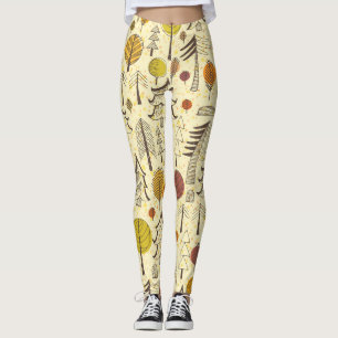 Legging Floresta de outono: Padrão Gráfico Invisível.