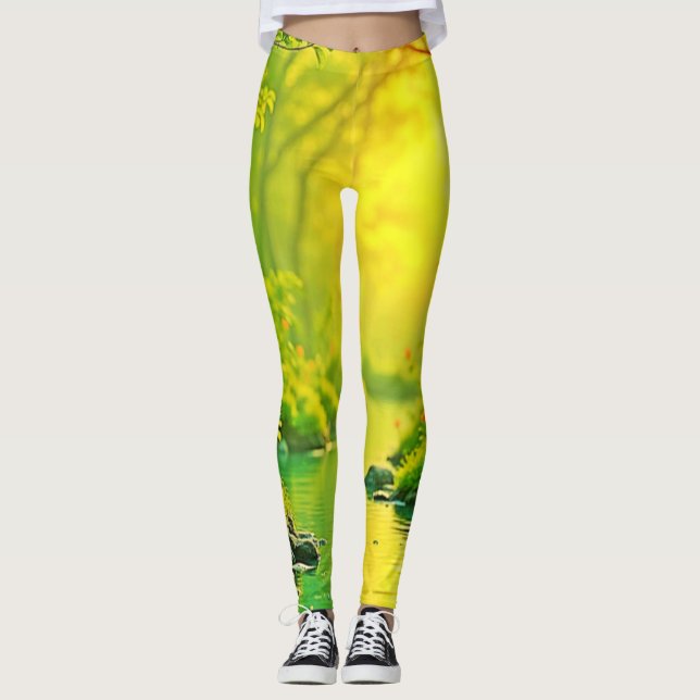 Legging Floresta Dourada Rio Paz Arte Tranquila (Frente)
