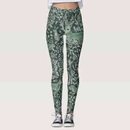 Legging Floresta Escura Raposa Verde Raposa Raiva Fantasia