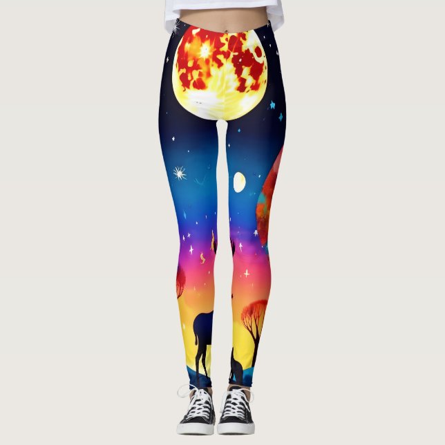 Legging Floresta Noite Brilho (Frente)