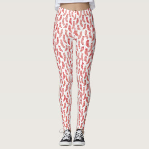 Legging Florestas Nórdicas Natal Escandinavo Branco Verme