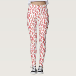 Legging Florestas Nórdicas Natal Escandinavo Branco Vermel