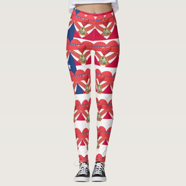 Legging Florida Sunshine  Patriotic Flag Fun (Frente)