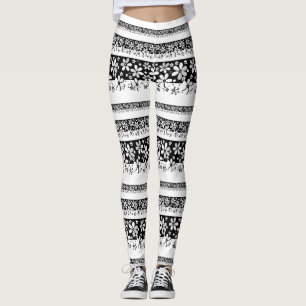 Legging Florim preto e branco