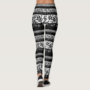 Legging Florim preto e branco