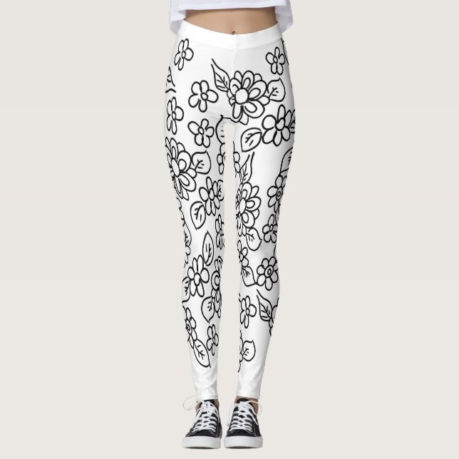 Legging Florim preto e branco (Frente)