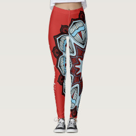 Legging Flower power vermelho