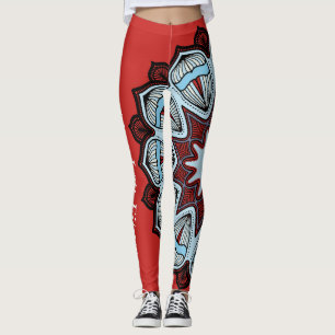 Legging Flower power vermelho