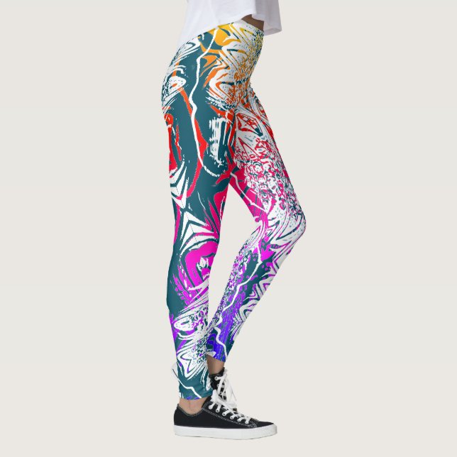 Legging Fluindo como a Abstrato de água - Arte Computacion (Direita)