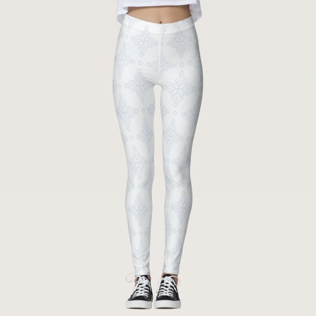 Legging Flúor branco e prateado (Frente)